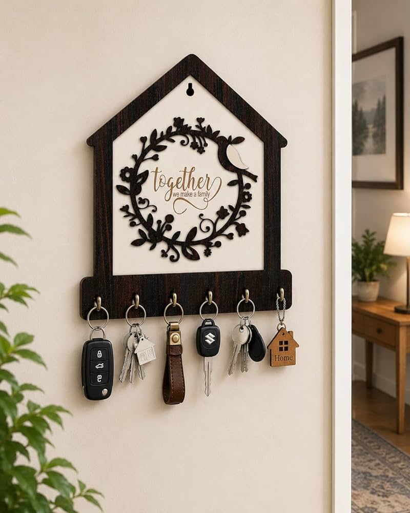 Modern family house exterior keys holder